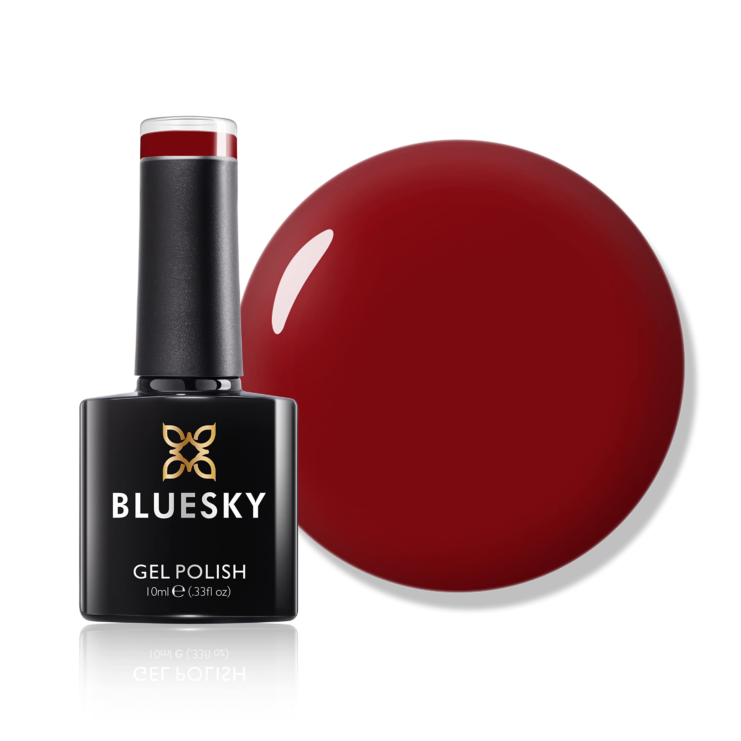 Bluesky Gel Nail Polish, Ready To Party, Dark Red, Soak Off Colour Polish, Long Lasting, Chip Resistant, 10 ml (Requires Drying Under UV LED Lamp)