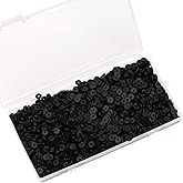 Auvoau 2000Pcs White Clay Beads Polymer Clay Spacer Beads Flat Beads 6mm Round Heishi Vinyl Beads for DIY Craft Gift Adults Bracelets Necklace Jewelry Making Earring Accessories (Black)