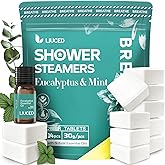 14+1 Shower Steamers Aromatherapy - 14 Pack Eucalyptus & Mint Shower Bombs and 5ml Natural Eucalyptus Essential Oils, Eucalyptus for Shower, Sinus Relief, Mothers Day Gifts for Mom Wife, Self Care