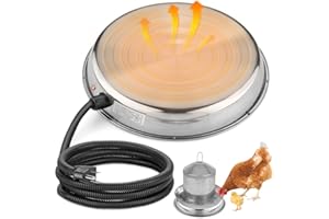 PAETAE Chicken Water Heater for Winter, 150W Thermostatically Controlled Heated Chicken Waterer, Heated Poultry Waterer Fountain