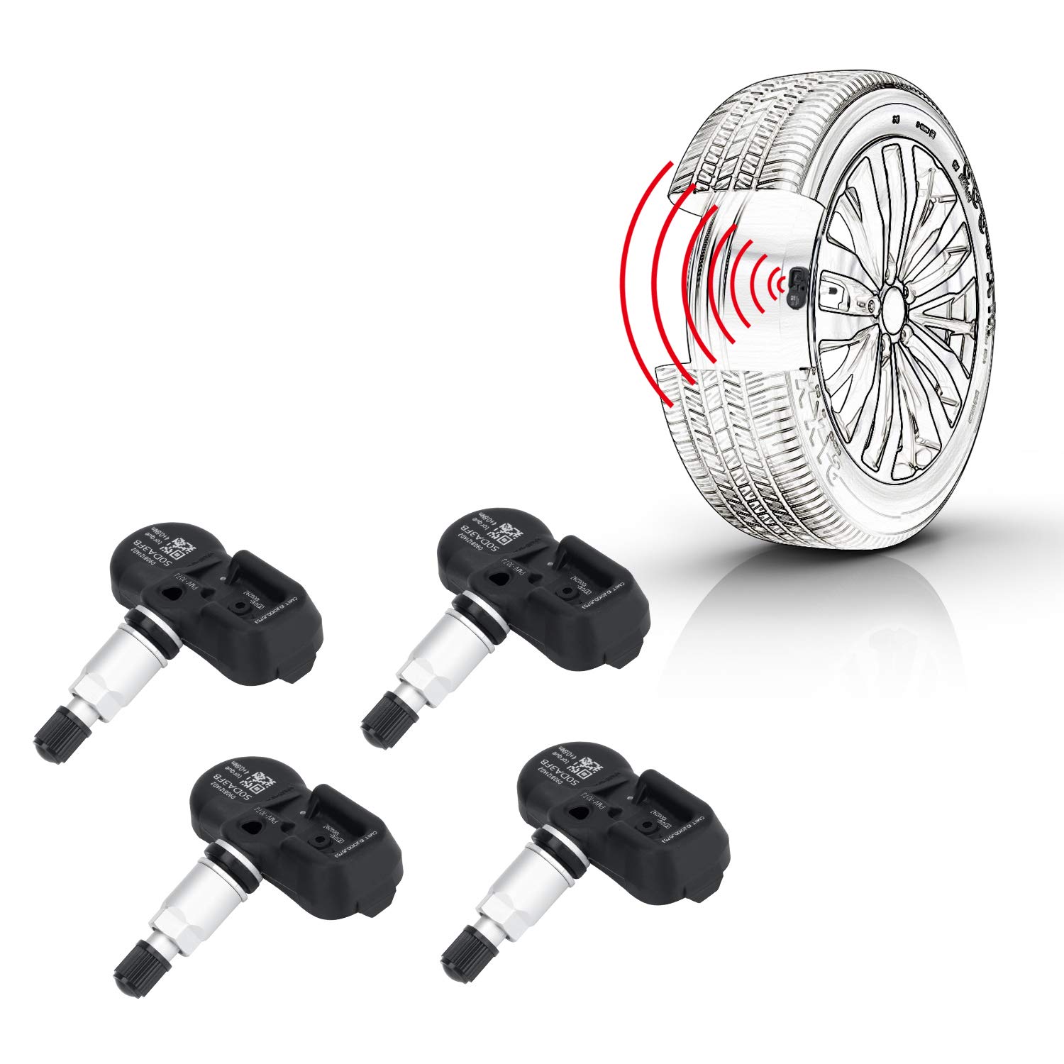 Photo 1 of 4-Pack 42607-33021 315MHz Tire Pressure Monitoring System (TPMS) Sensor Compatible with Toyota 4Runner Corolla Highlander Land Cruiser Tundra Tacoma FJ Cruiser Lexus GS350 IS350 GX470 LFA LS460 LX470