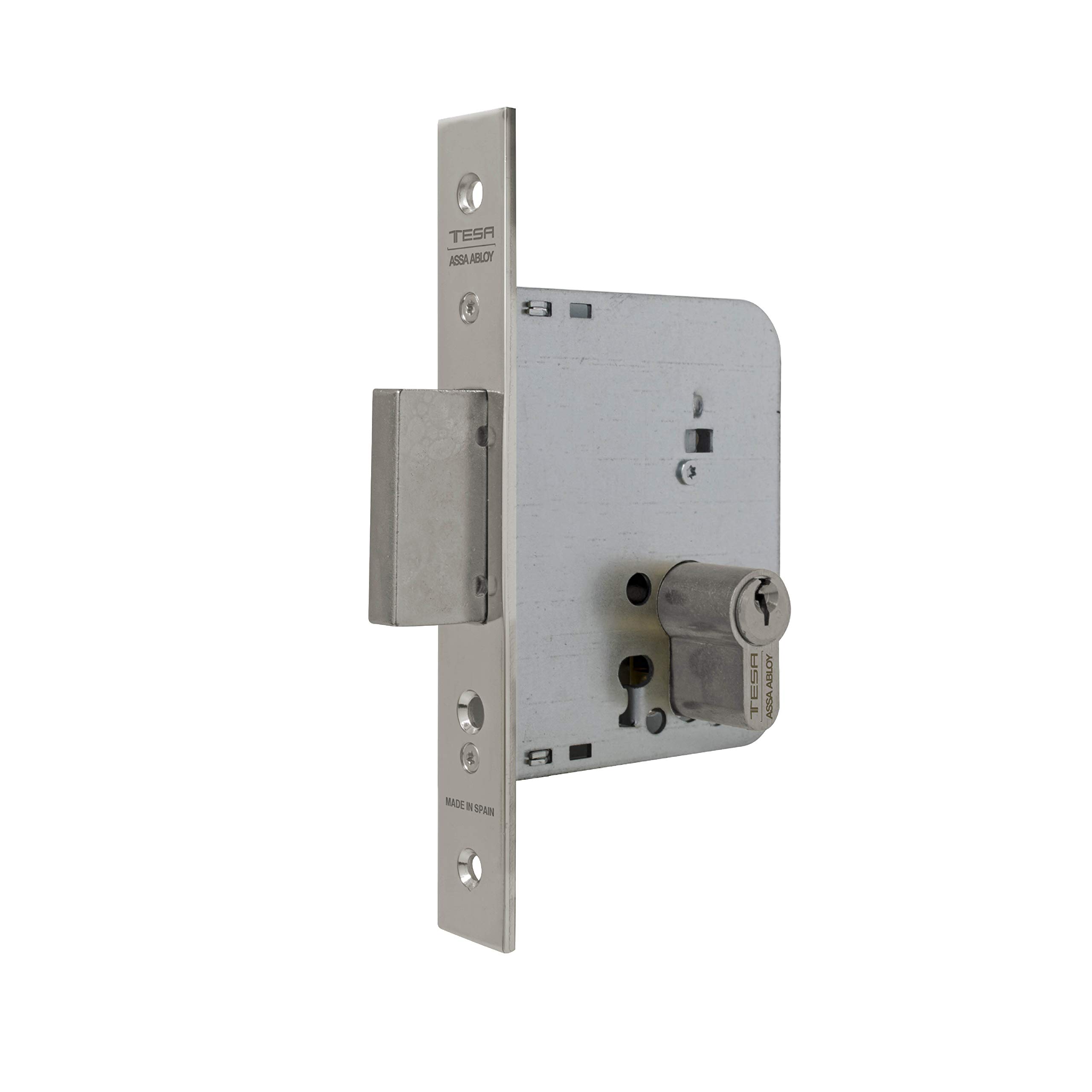 Tesa Assa Abloy Serie 2030 Tesa EMBUTIR 2031 40 HN, Grey (Nickel), Entrada 40mm / Frente Cuadrado
