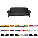 Magshion F Futon-F-Blk Colorful Cover Slipcover, Full Size, Black