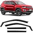 Voron Glass in-Channel Extra Durable Rain Guards for Jeep Compass 2017-2025, Window Deflectors, Vent Window Visors, 4 Pieces - 200669
