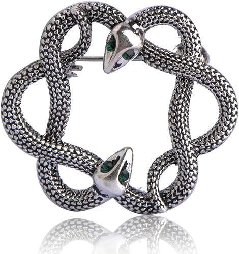 Amazon Mechosen 七夕 彼氏 人気 ギフト 二人の絆を守る 騰蛇 蛇のブローチ ピン 2匹の蛇が絡み合う 恋 御守 アンティーク かっこいい クール メンズ 動物 タクッピン ネクタイピン クリップ お盆 父の日 男性 アクセサリー ジュエリー リング 通販