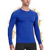 Twekfish Men's Thermal Compression Shirt, Long Sleeve Fleece Lined Workout Shirts Winter Cold Weather Athletic Base Layer Top