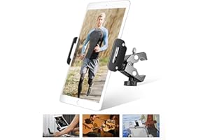 elitehood iPad Mount for Microphone Stand, iPad Holder for Exercise Bike or Mic Stand, Microphone Stand Tablet Holder Compatible with iPad Mini, iPad, iPad Air and More 4-12 in Tablet & Cell Phone