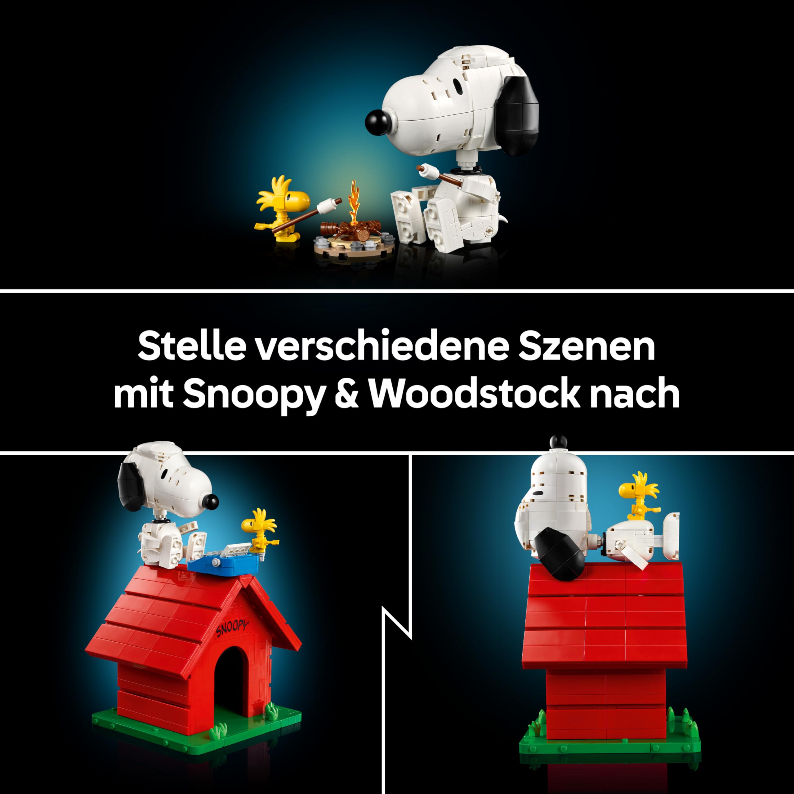 LEGO Ideas Peanuts: Snoopys Hundehütte - Modellbau für Erwachsene Snoopy und Woodstock Figuren - DIY Deko für Schreibtisch oder Regal - Geschenkidee für Fans - 21368 5
