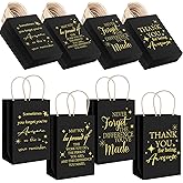Joottuan 40 Pcs Employee Appreciation Gifts Bags Thank You Paper Bags Black Inspirational Gift Bags with Handle for Team Staff Coworkers Colleague Teacher