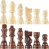 AMEROUS Wooden Chess Pieces Only, 32 Pieses