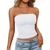Trendy Queen Women's Strapless Bandeau Crop Top | Buttery Soft Stretchy Bandeau Crop Top for Summer Layering &amp; Casual Wear