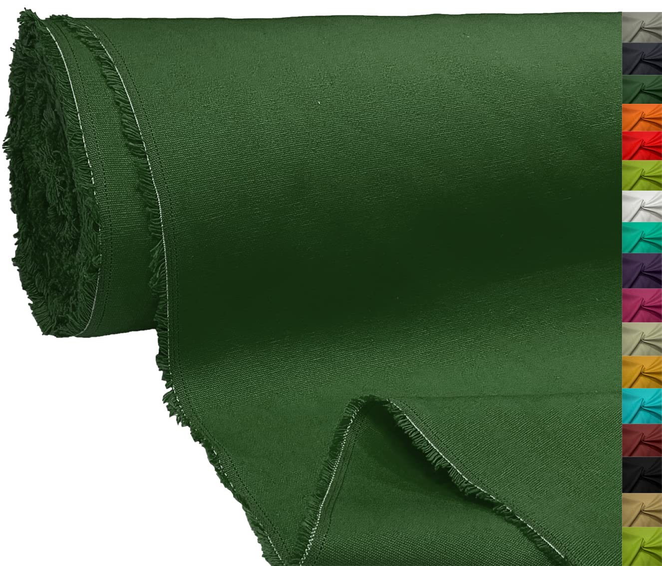 A-Express 100% Cotton Canvas Fabric Material Dressmaking Cloth Curtain Bags 145cm 57" Wide 250GSM Sold Per Meter - 2 Meters 200cm x 145cm Dark Green