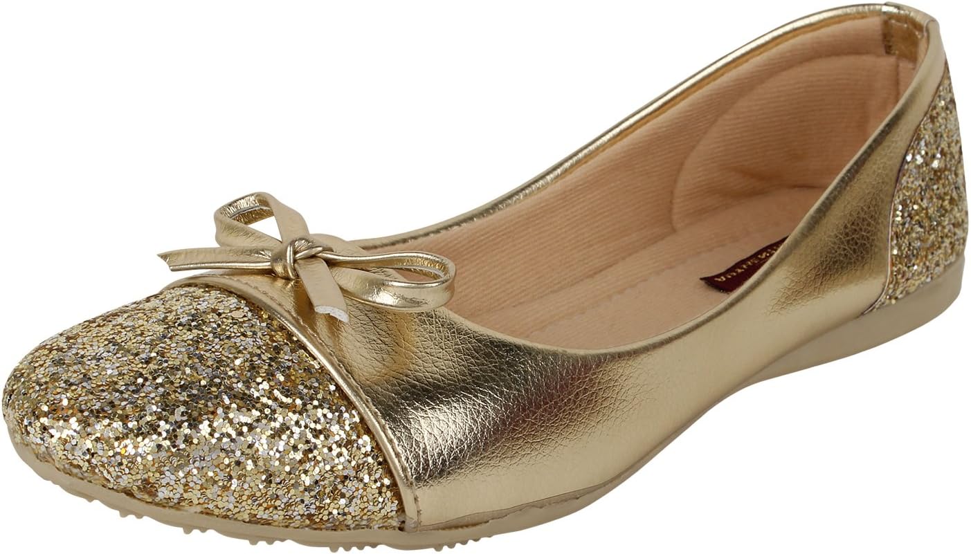 AUTHENTIC VOGUE Women's Stylish Golden Bellies Shoe