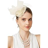 BABEYOND Fascinators Hats for Women - Mini Top Tea Party Hat Veil Feather Kentucky Fascinator Flower Mesh Hat Hair Clip