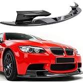 Carbon Fiber Look Front Bumper Lip Splitter Spoiler Compatible with BMW M3 2008-2013, M Style, Air Chin Body Kit, 4 PCS