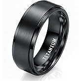Jstyle Valentines Day Gifts for Him - Titanium Mens Wedding Band Ring 6mm 8mm Wedding Rings for Men Women Black/Silver/18K Gold Plated Promise Engagement Ring for Mens Jewelry Comfort Fit Size 6-14