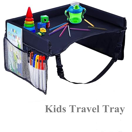 Kids Travel Tray, Silence Shopping Reise Rücksitz mit Mesh Speicher Taschen Activity Tray Tragbare Wasserdichte Travel Tray G