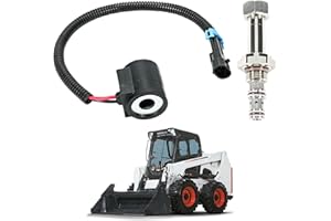 Kozlira Solenoid Valve Coil and Hydraulic Spool Valve Stem Element Kit Compatible with Bobcat Skid Steer Loader 751 753 763 773 863 864 873 883 963 S175 S185 S205 T250 - Replace 6667687 6665004