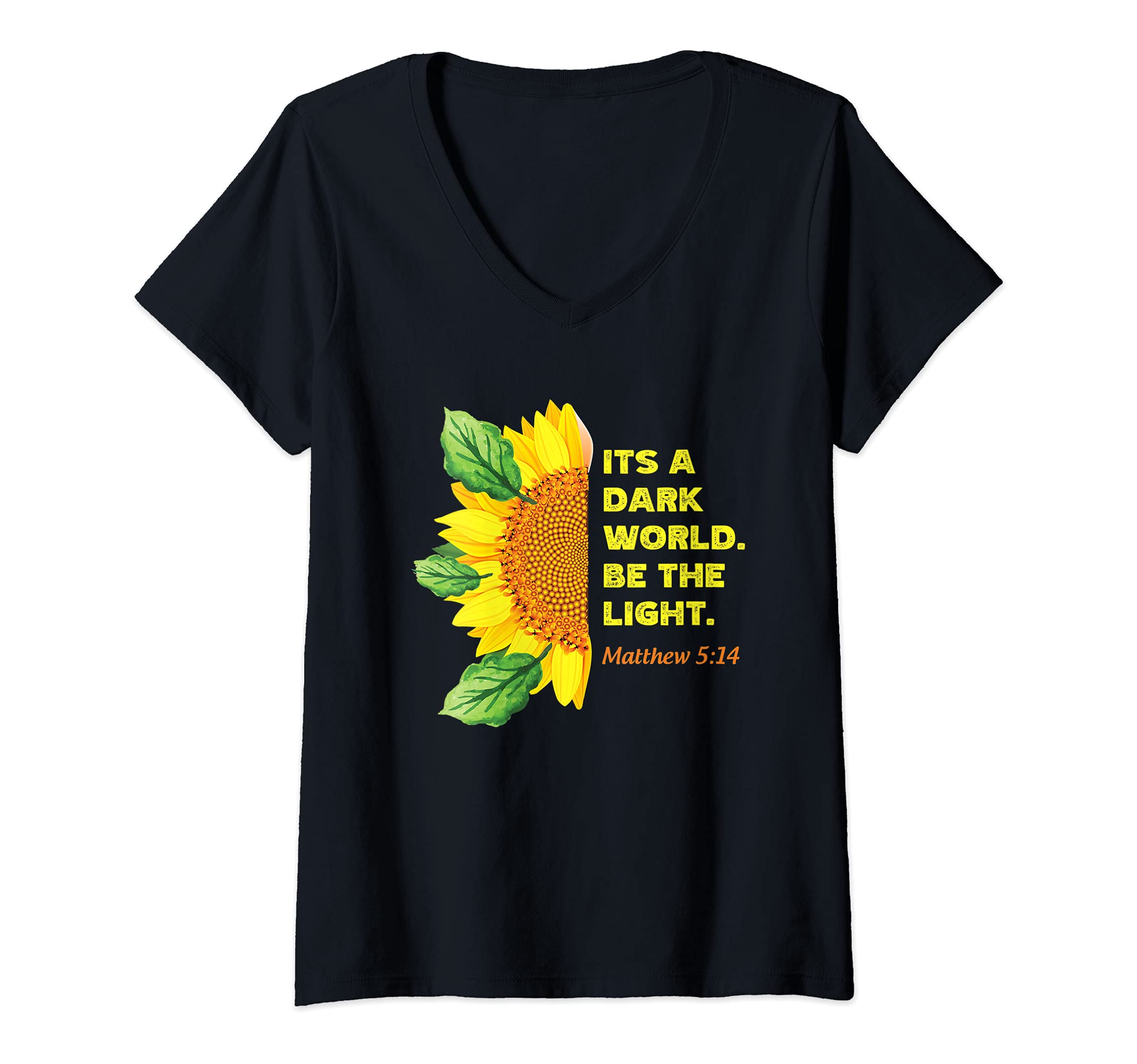 Womens Matthew 5:14 Christian Bible Verse Religious V-Neck T-Shirt