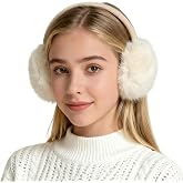 ZLYC Women Girls Genuine Rabbit Fur Earmuffs Adjustable Ear Warmers | flexible adjustable headband, travel photo snap, cold outdoor walking, daily coat matching, one size fit women teen girls