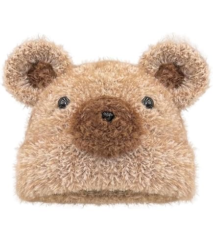 Crochet Y2K Beanie Knit Bear Ear Hat Furry Slouchy Beanies Cute Plush Fuzzy il_1080xN.4853811895_eoqv.jpg main image 4