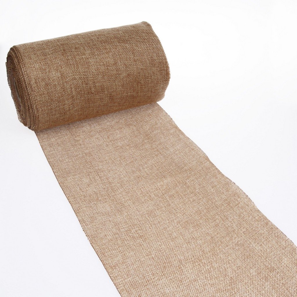 Deko As Shabby Chic table runner in linen look, polyester, odourless, cocos, 20 cm x 5 m