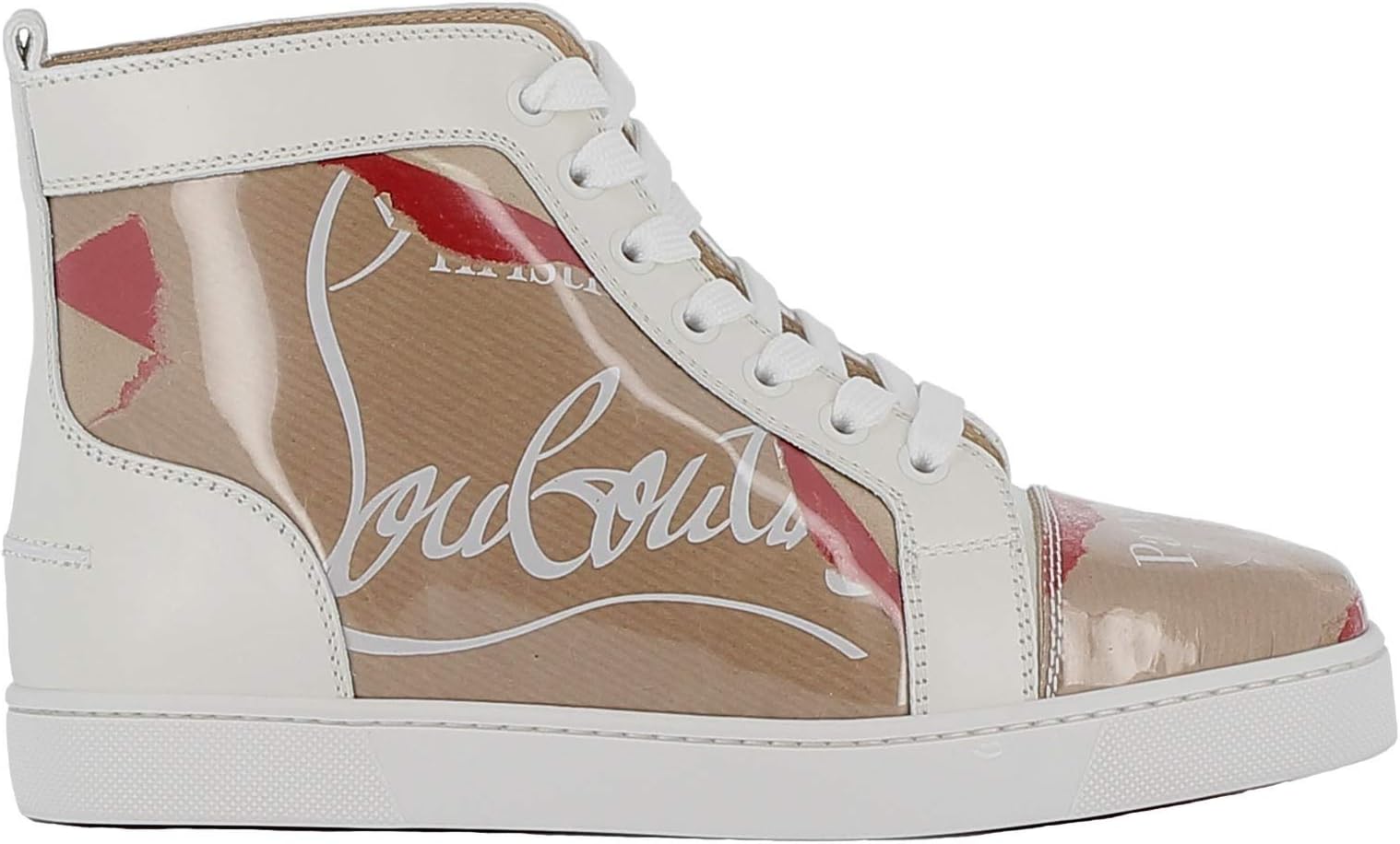 Christian Louboutin Women's 3180009F245 White Leather Hi Top Sneakers