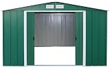 Duramax ECO 10 x 10 Metal Garden Shed Green Off-White Trim 15 Year Warranty view 8