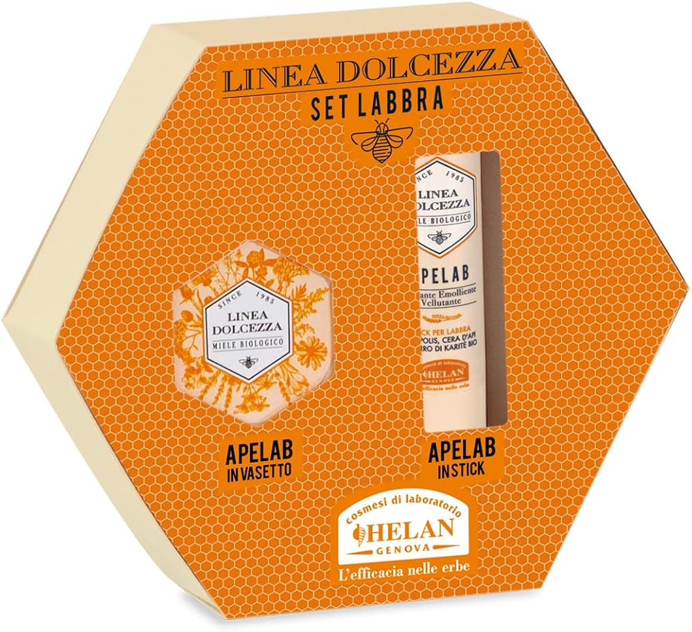 Helan Linea Dolcezza Lip Care Set Balm Butter Shea Beeswax Castor Made Italy