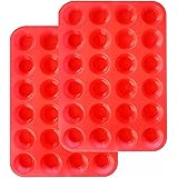 Silicone Mini Muffin Pan Set, 24 Cups Cupcake Pan 2-Pieces, Nonstick Silicone Baking Pan,Mini Muffin Tin BPA Free and Dishwas
