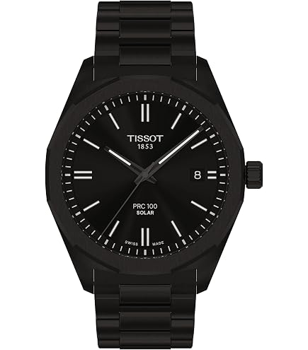 Amazon.com: Tissot PRC 100 Solar, Black PVD Dial, 39mm Watch for