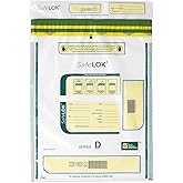 ControlTek SafeLok 12" x 16", Clear, 100 Bags, Tamper-Evident Deposit Bags, Cash Currency Handling & Valuables, Moisture, Heat, Cold Detection, Tear-off Receipt + Large Barcodes 585093