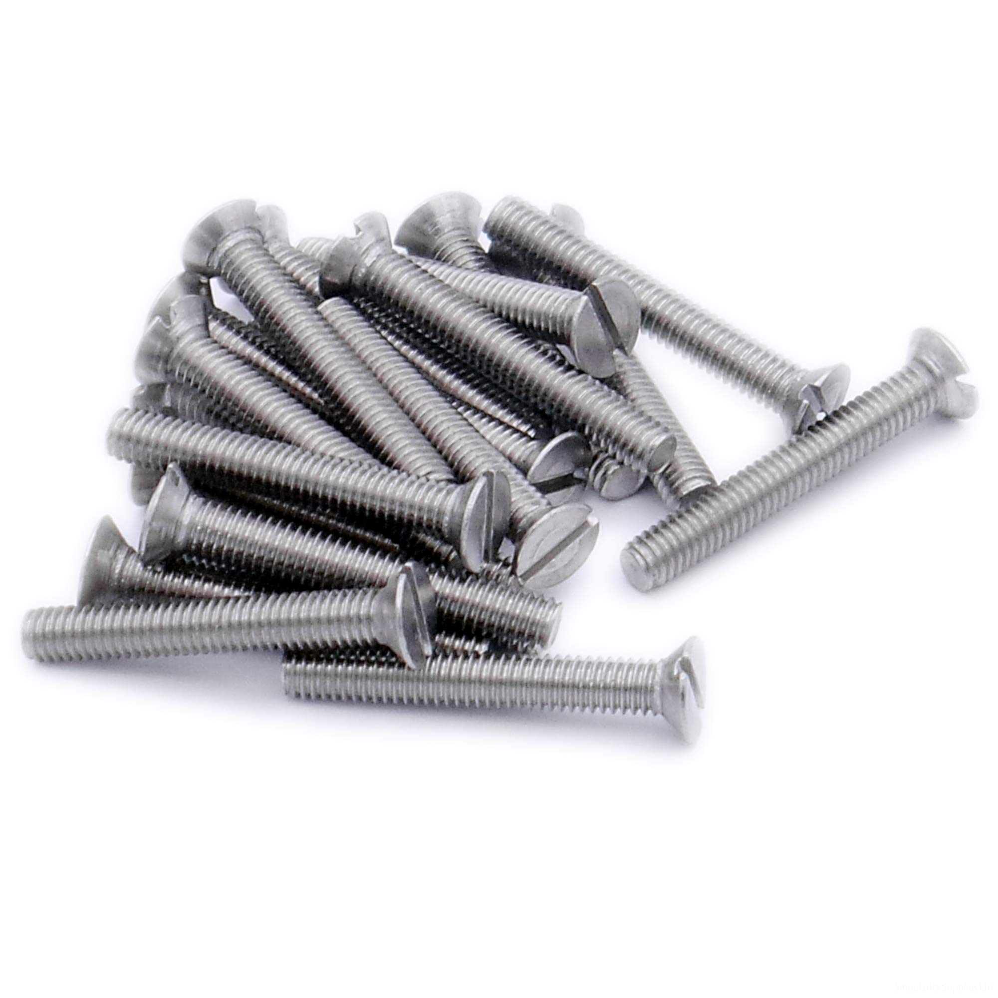 M3 (3mm x 30mm) Slot Countersunk Machine Screw (Bolt) - Stainless Steel (A2) (Pack of 20)