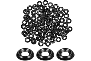 BRUISLARD 200 Pcs #8 Countersunk Finish Washers Stainless Steel Cup Washer Stainless Finishing Washers(Black)