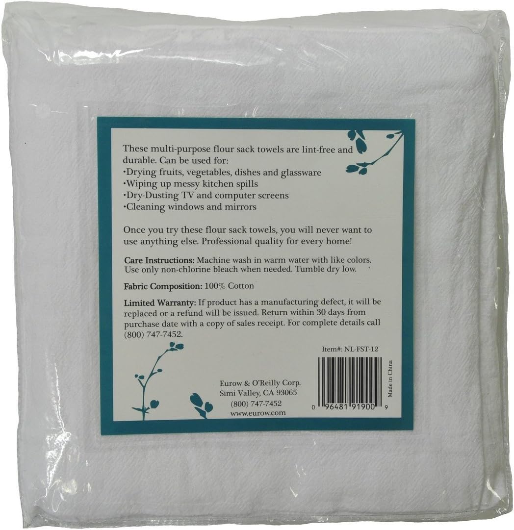 Nouvelle Legende Cotton Flour Sack Towels Commercial Grade 28in X 29in (12Pk), White, 28 in X 29 in - Image 4