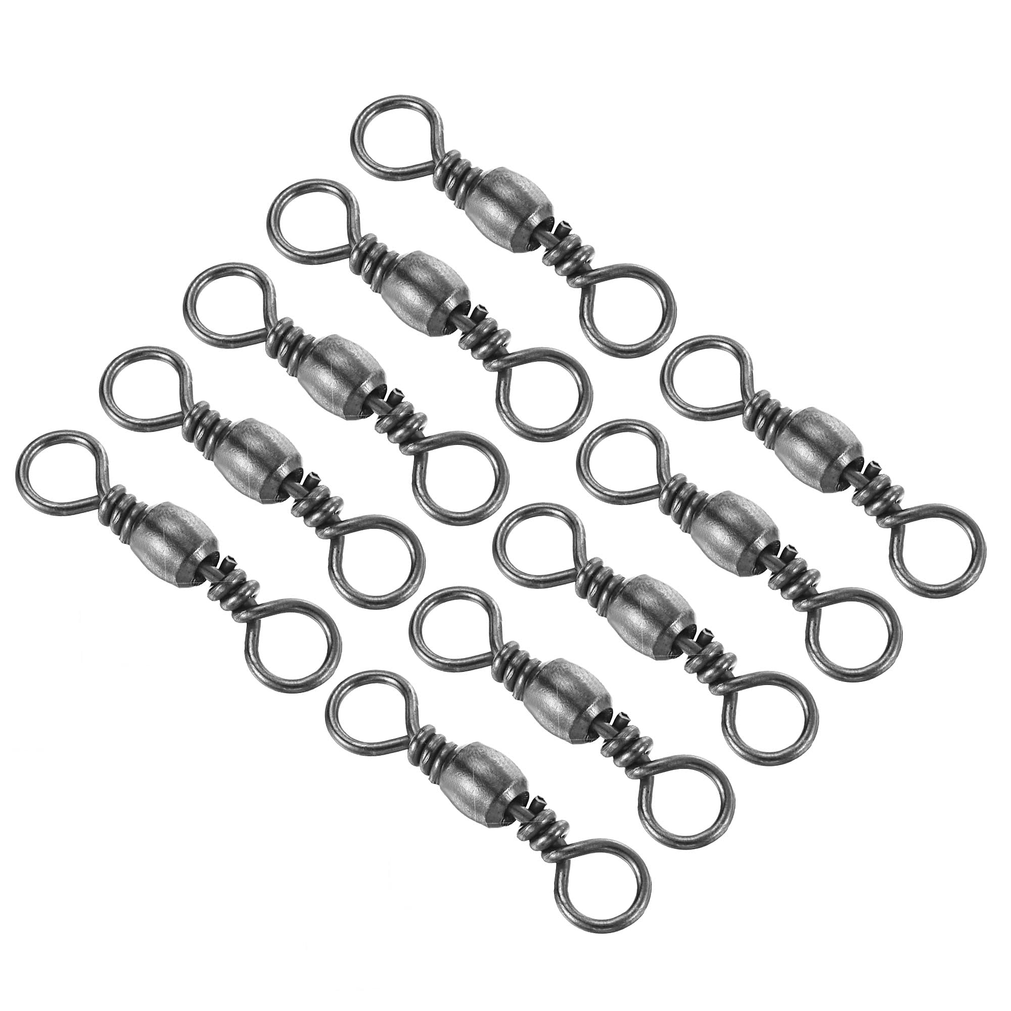 PATIKIL Fishing Barrel Swivels, 50Pcs 125LBS Stainless Steel Solid Ring Terminal Tackle for Saltwater Freshwater Fishing, Black