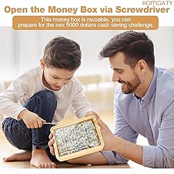 Cash Vault Wooden Savings Box, 5000 Savings