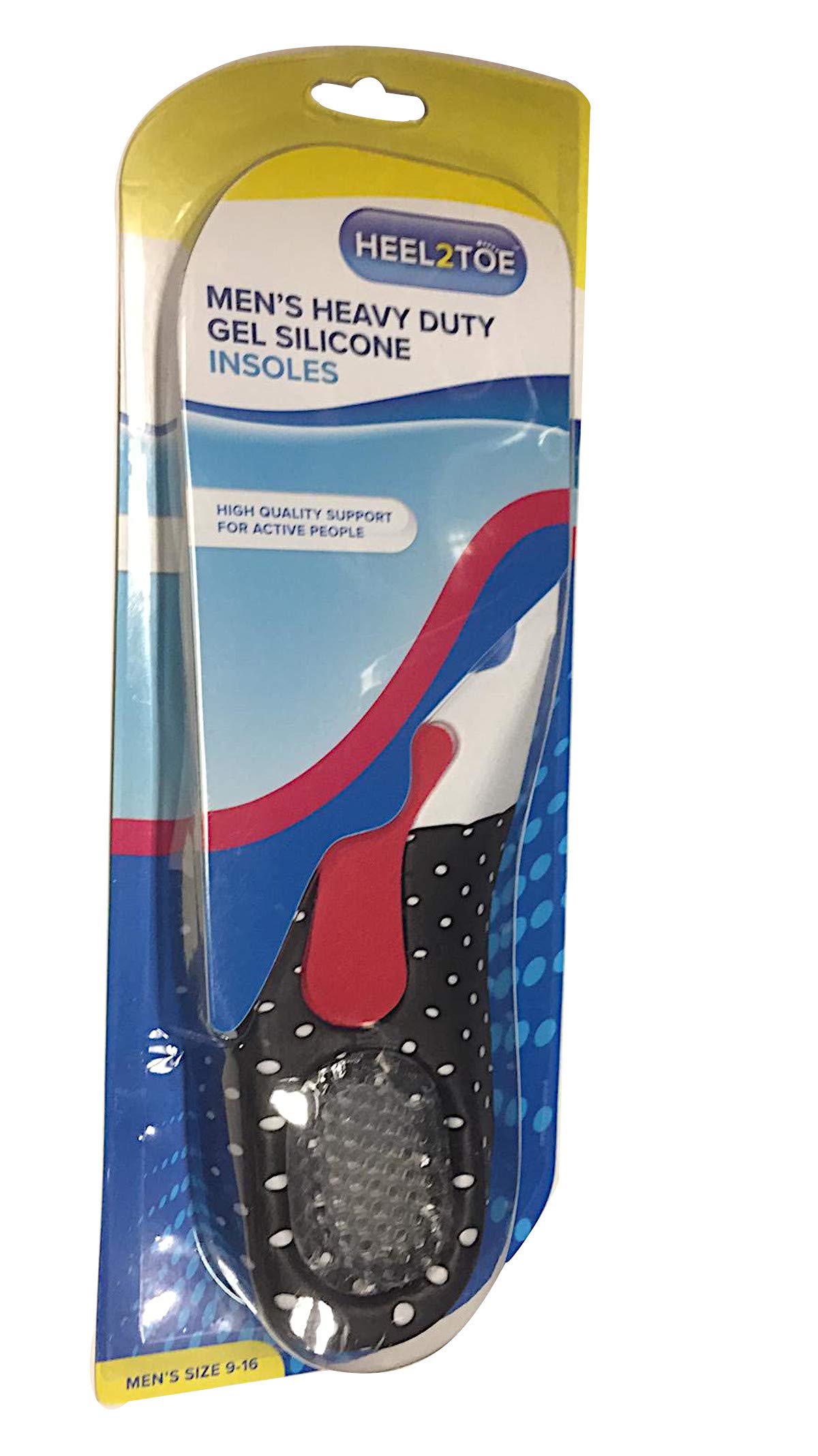 PMS 851029 Men's Insoles | Heavy Duty Gel Silicone | 1 Pair Accessory, Black