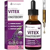 Fuenvegtal Vitex (Chaste Berry) Drops for Women, Natural Menstrual & Menopause Support Supplement w/Chasteberry, Black Cohosh, Red Clover, Shatavari, Wild Yam, St. John's Wort Herb Extract. 2oz