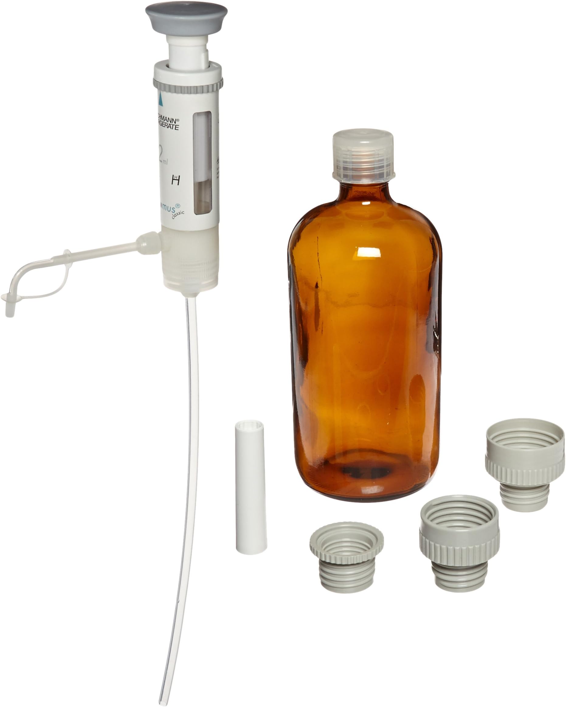 Hirschmann Ceramus Classic 932110010 Bottle Top Dispenser with Ceramic Piston and 32oz Bottle, 2ml Fixed Preset Volume