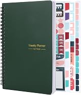 Thboxes To Do List Notebook A5 Undated Weekly Planner with Habit Tracker (Dark