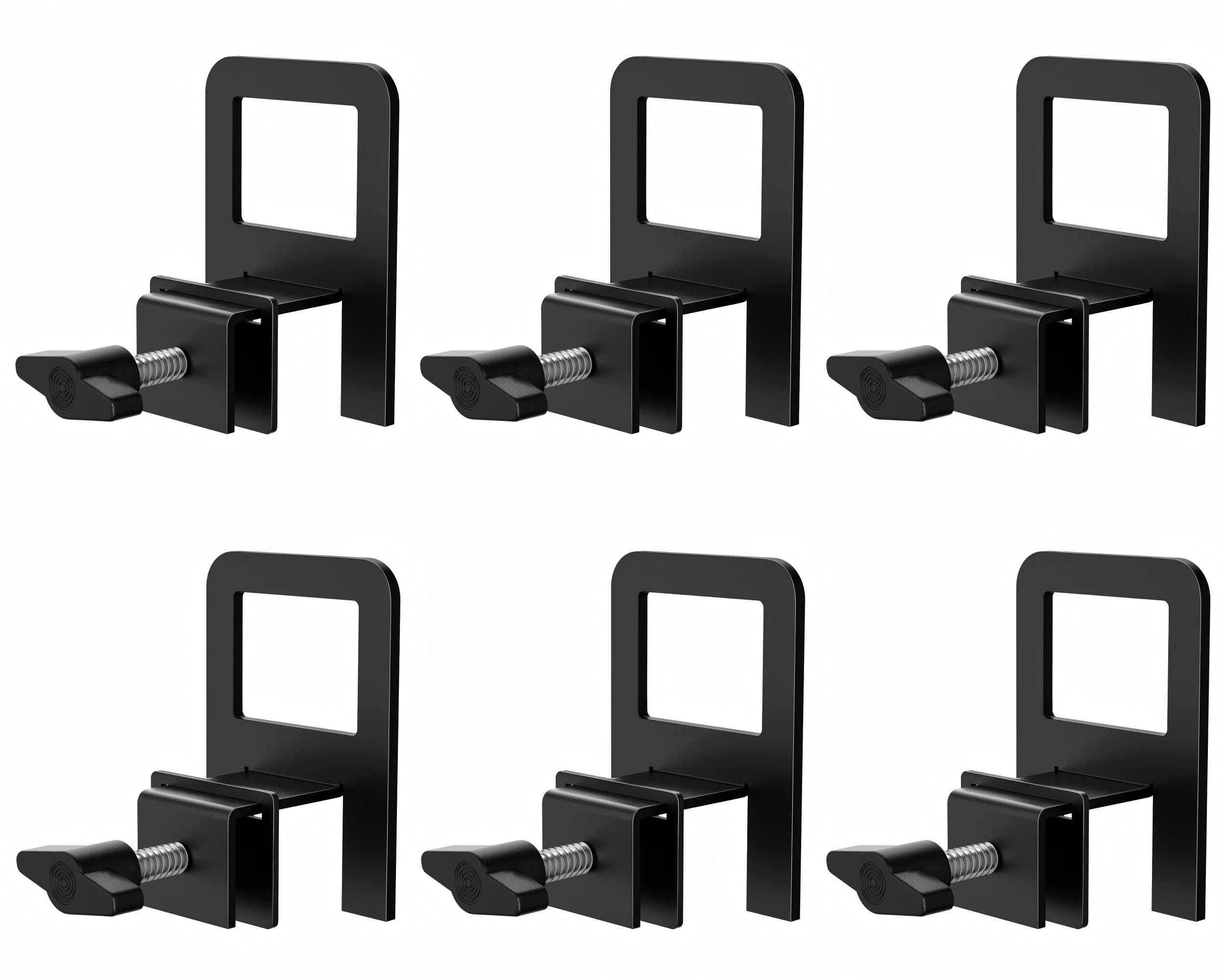 Photo 1 of niffgaff 6 PCS Adjustable Anti?Slip Mattress Slide Stopper Grippers Prevent Mattress Slipping, Metal Bed Frame Holder in Place, Black