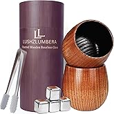 LUSHZLUMBERA The Charred Wooden Bourbon Drinking Glass Bourbon Gifts for Men | Whiskey Glasses For Dad | Great Whiskey Gifts for Men Who Have Everything | Perfect Presents For Boyfriend or Dad