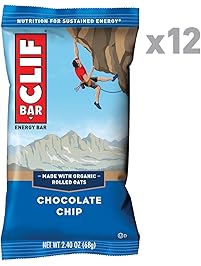 CLIF BAR - Energy Bar - Chocolate Chip - (2.4 Ounce Protein Bar, 12 Count)