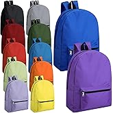 Amylove 12 Pack Backpack in Bulk 17 inch Lightweight Outdoor Travel Bag Classic Bookbags Bulk for Elementary Middle High(Mixed Colors,Elegant)