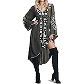 R.Vivimos Womens V Neck Bell Sleeve Vintage Floral Embroidered High Low Long Dresses