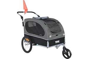 VEVOR Dog Bike Trailer, Supports up to 88 lbs, 2-in-1 Pet Stroller Cart Bicycle Carrier for Small & Large Dogs, Easy Folding 