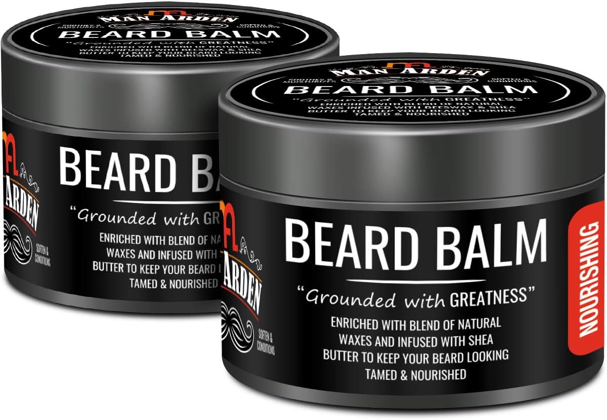 Man Arden Beard Balm - Soften & Moisturizes Beard with Beeswax & Shea Butter, 50gm - Pack Of 2