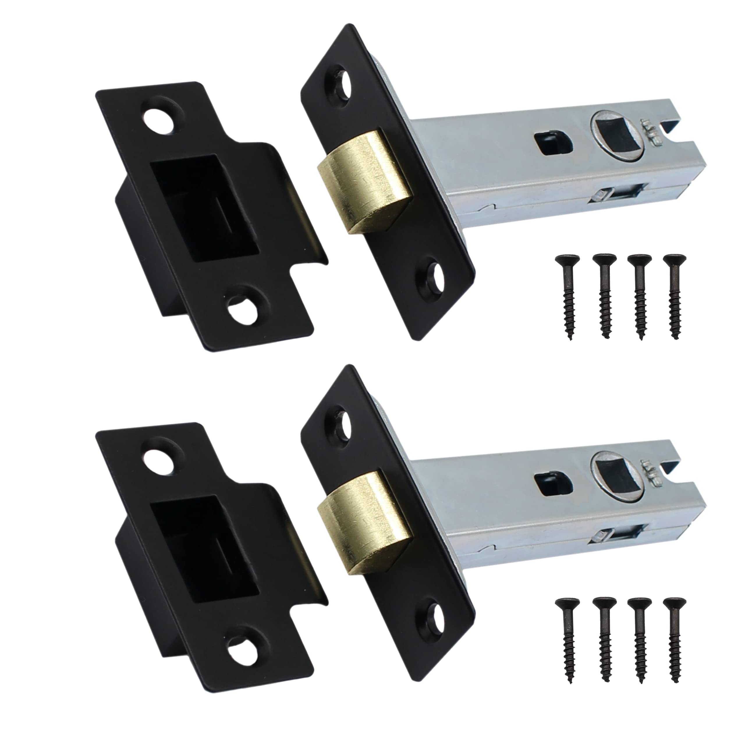 Tubular Latches Mortice Door Latch | Matt Black | 3 Inch / 78mm | Pack of 2