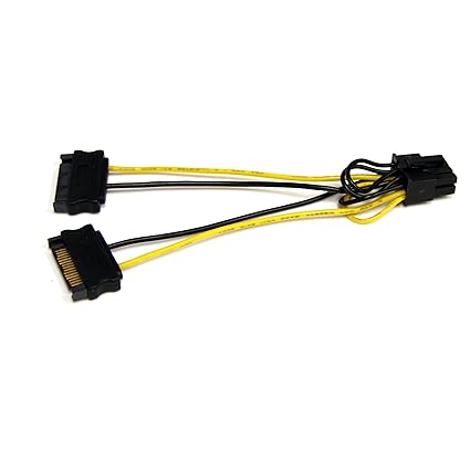 StarTech.com 15cm SATA Strom auf 8 pin PCI Express Grafikkarten Stromkabel (PCIe Y-Kabel Adapter)